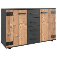KOMMODE Wimex STOCKHOLM  in 130/83/41 cm  - Fichtefarben/Graphitfarben, MODERN, Holzwerkstoff/Kunststoff (130/83/41cm) - MID.YOU