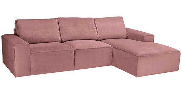 ECKSOFA Rosa Chenille - Schwarz/Rosa, KONVENTIONELL, Kunststoff/Textil (272/168cm) - Carryhome