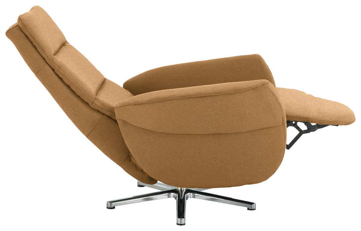 RELAXSESSEL Textil Honig  - Chromfarben/Honig, Design, Textil/Metall (78/113/83cm) - Beldomo Speed