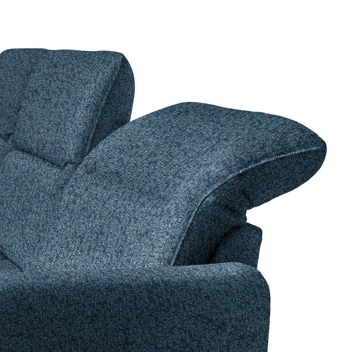 ECKSOFA Blau Chenille  - Blau/Schwarz, KONVENTIONELL, Textil/Metall (190/254cm) - Livetastic