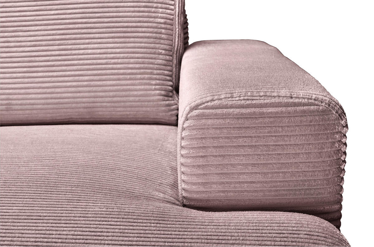 ECKSOFA Altrosa  - Schwarz/Altrosa, KONVENTIONELL, Textil/Metall (240/150cm) - Carryhome
