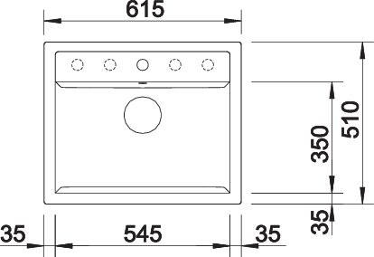 SPÜLE 514197  - Anthrazit, Basics, Stein (61,5/19,0/51,0cm) - Blanco