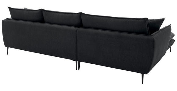 ECKSOFA  in Webstoff Schwarz  196/304 cm  - Schwarz, KONVENTIONELL, Textil/Metall (196/304cm) - Hom`in