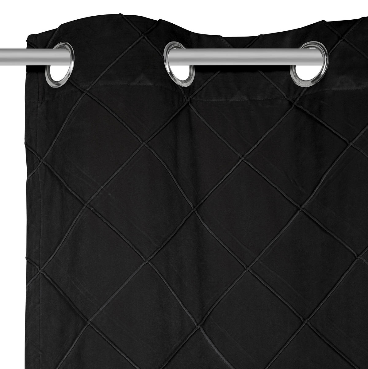 ZAVJESA S RINGOVIMA crna  135/245 cm  - crna, Basics, tekstil (135/245cm) - Esposa