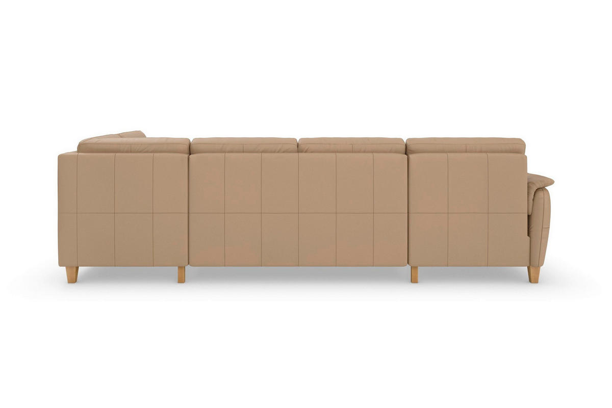 WOHNLANDSCHAFT PALMERA E in Echtleder Cappuccino  - Eichefarben/Cappuccino, Basics, Leder/Holz (163/308/212cm) - Sit & More