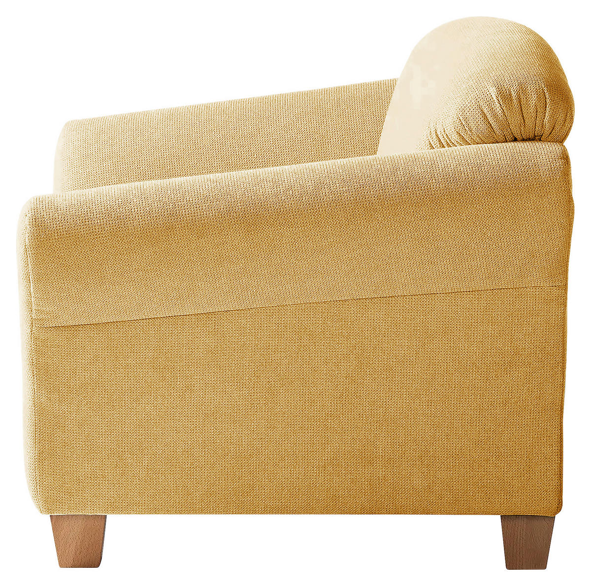SESSEL in Flachgewebe Senfgelb  - Senfgelb/Naturfarben, Konventionell, Holz/Textil (101/84/89cm) - Sit & More