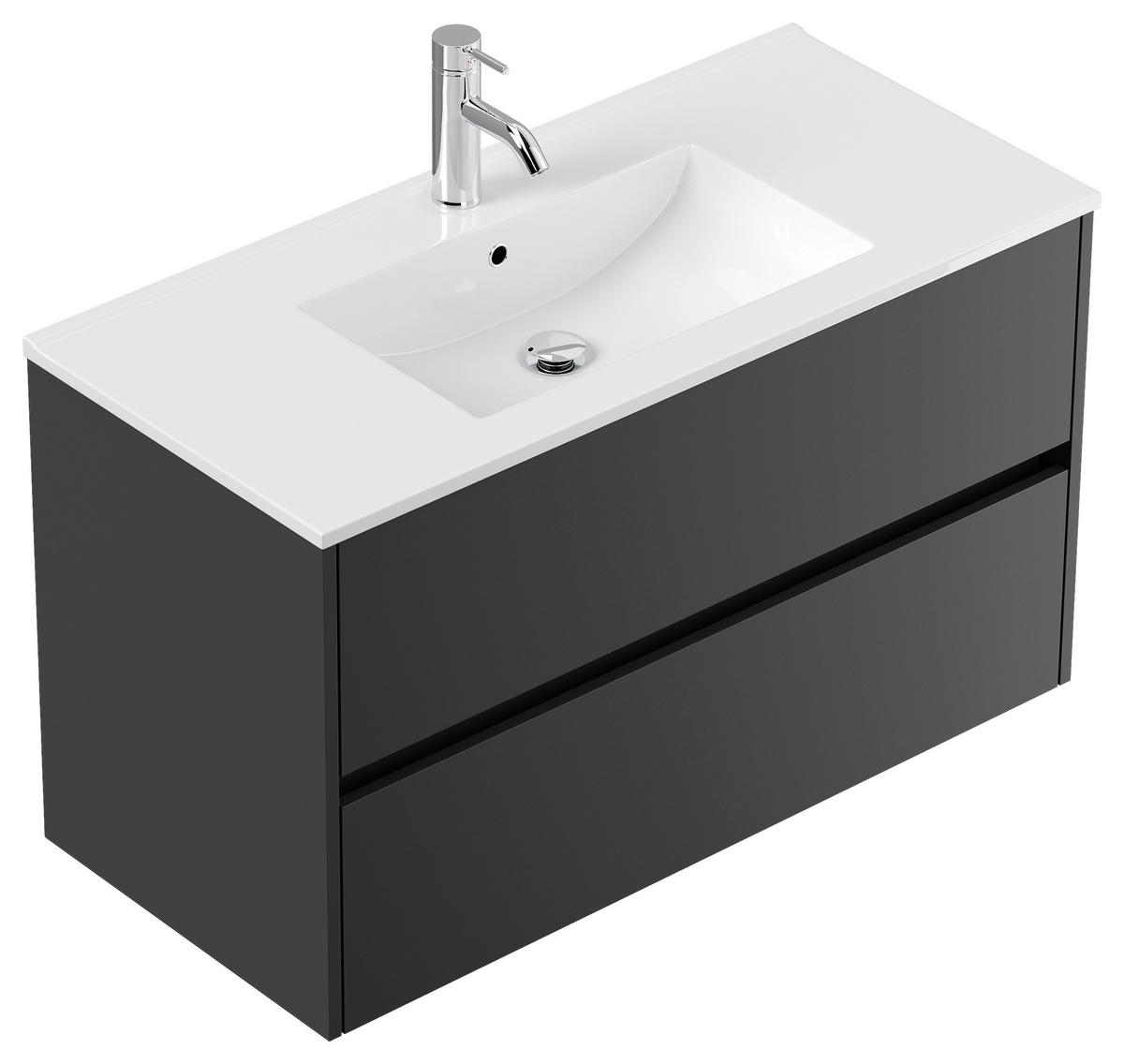 WASCHTISCHKOMBI  - Graphitfarben/Weiß, MODERN, Keramik/Holzwerkstoff (101/58,6/47cm) - MID.YOU