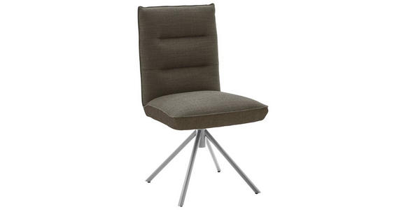 STUHL DREHBAR 360° - Edelstahlfarben/Braun, Design, Textil/Metall (49/93/59cm) - Dieter Knoll