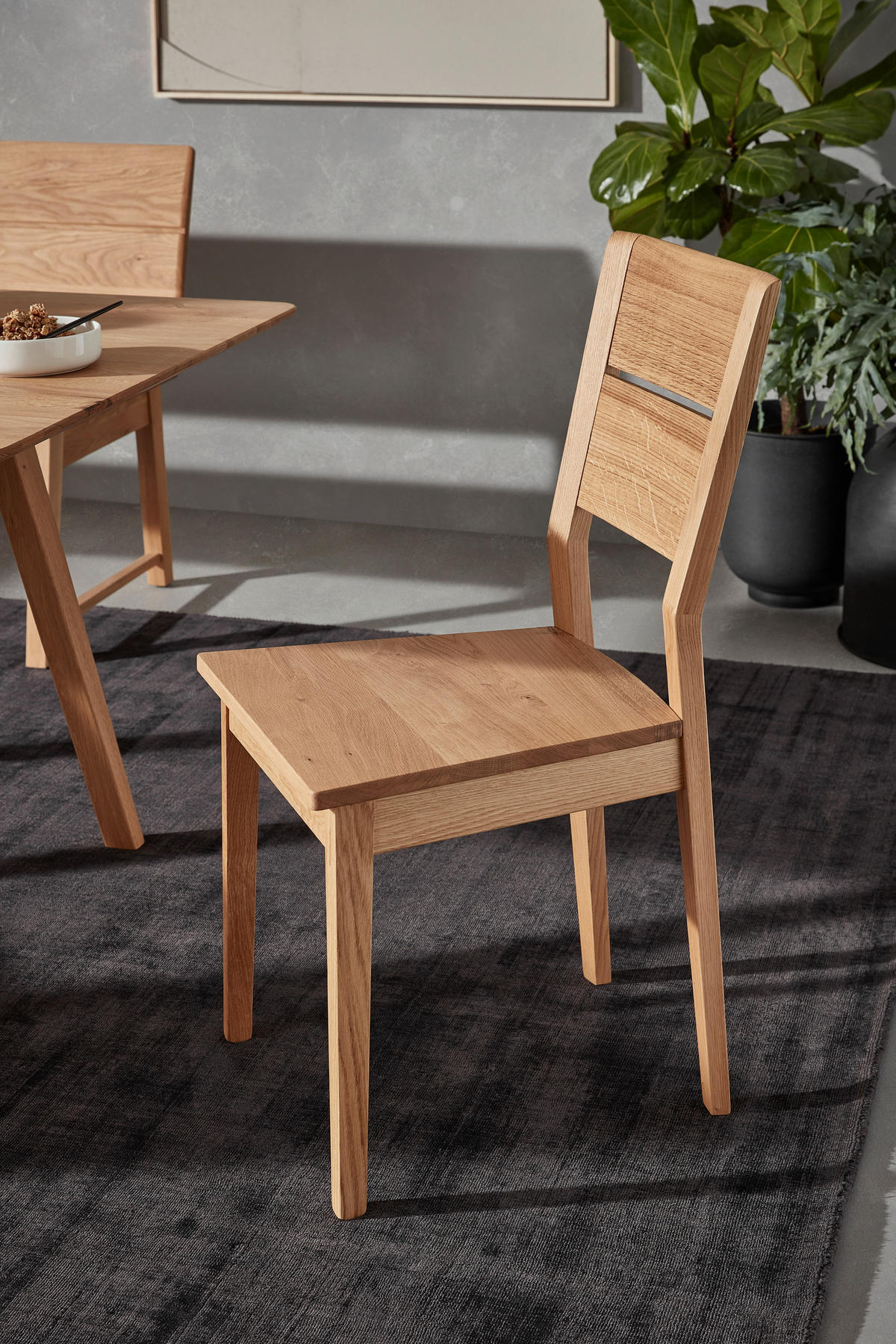 STUHL Wildeiche Wildeiche massiv  - Wildeiche, KONVENTIONELL, Holz (45/93/45cm) - Valnatura