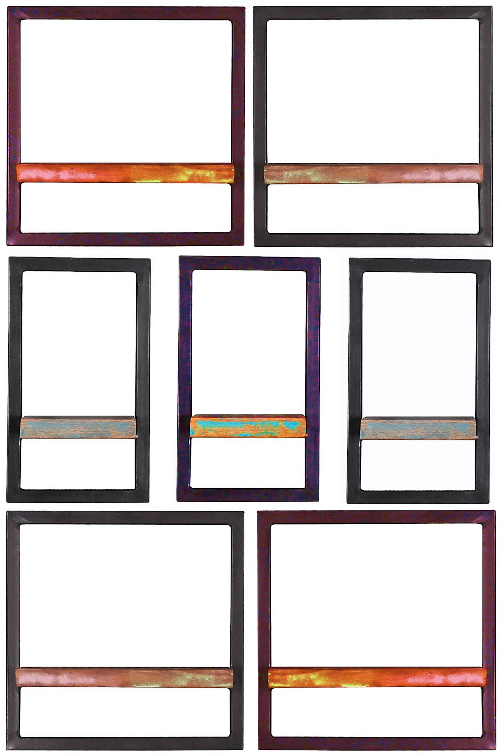 WANDREGALSET 75/115/25 cm  - Multicolor/Schwarz, Design, Holz/Metall (75/115/25cm) - MID.YOU