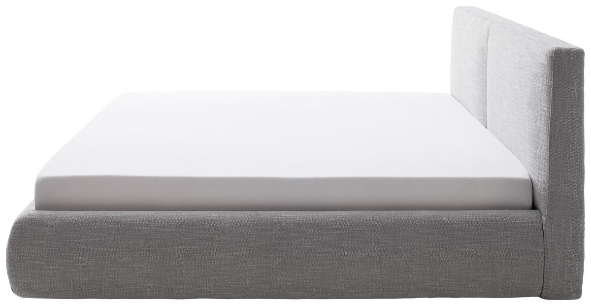 POLSTERBETT 180/200 cm  in Hellgrau  - Hellgrau/Naturfarben, Modern, Holz/Textil (180/200cm) - Livetastic