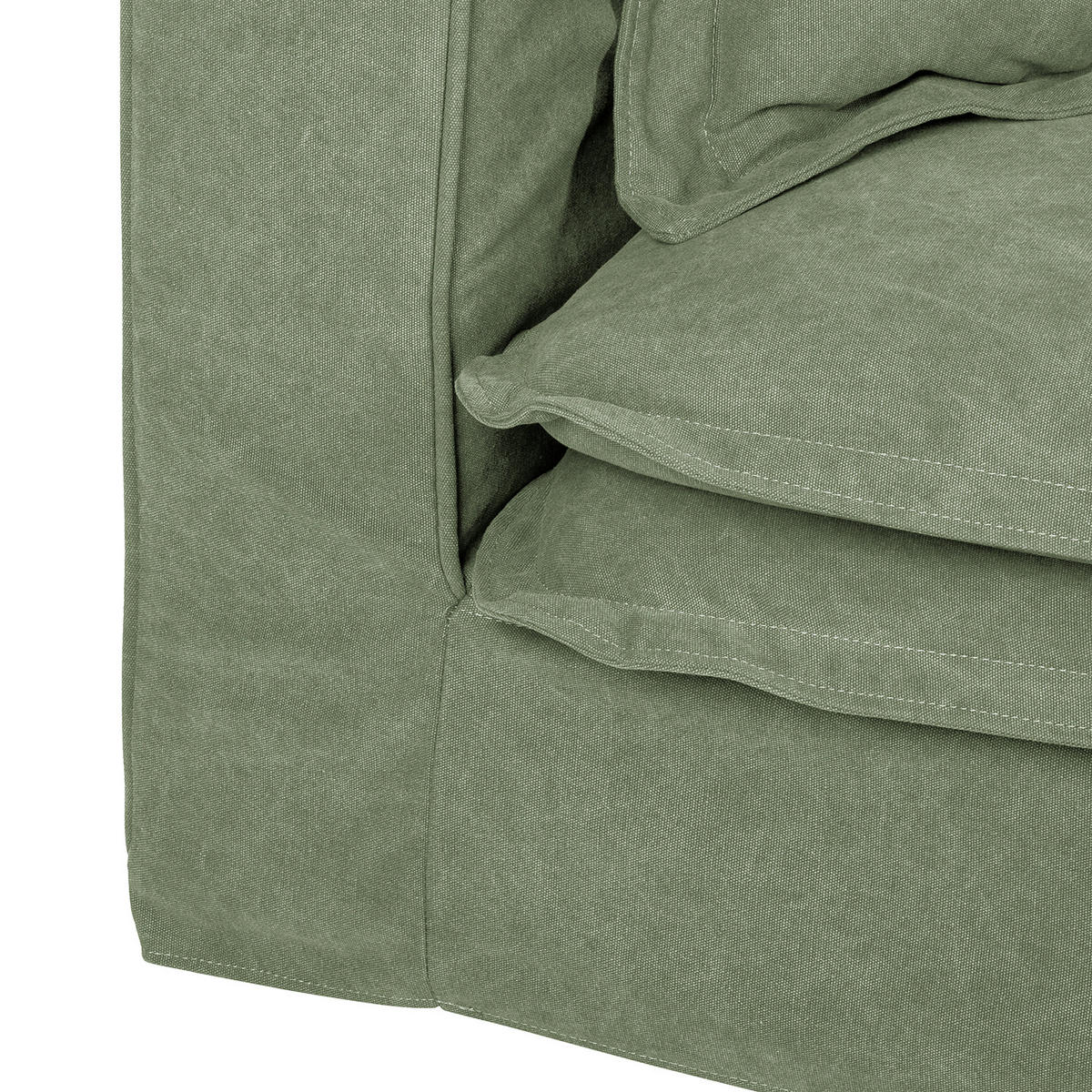 ECKSOFA STELLA in Webstoff Olivgrün Zierkissen, Rückenkissen  222/238 cm  - Schwarz/Olivgrün, Design, Kunststoff/Textil (222/238cm) - P & B