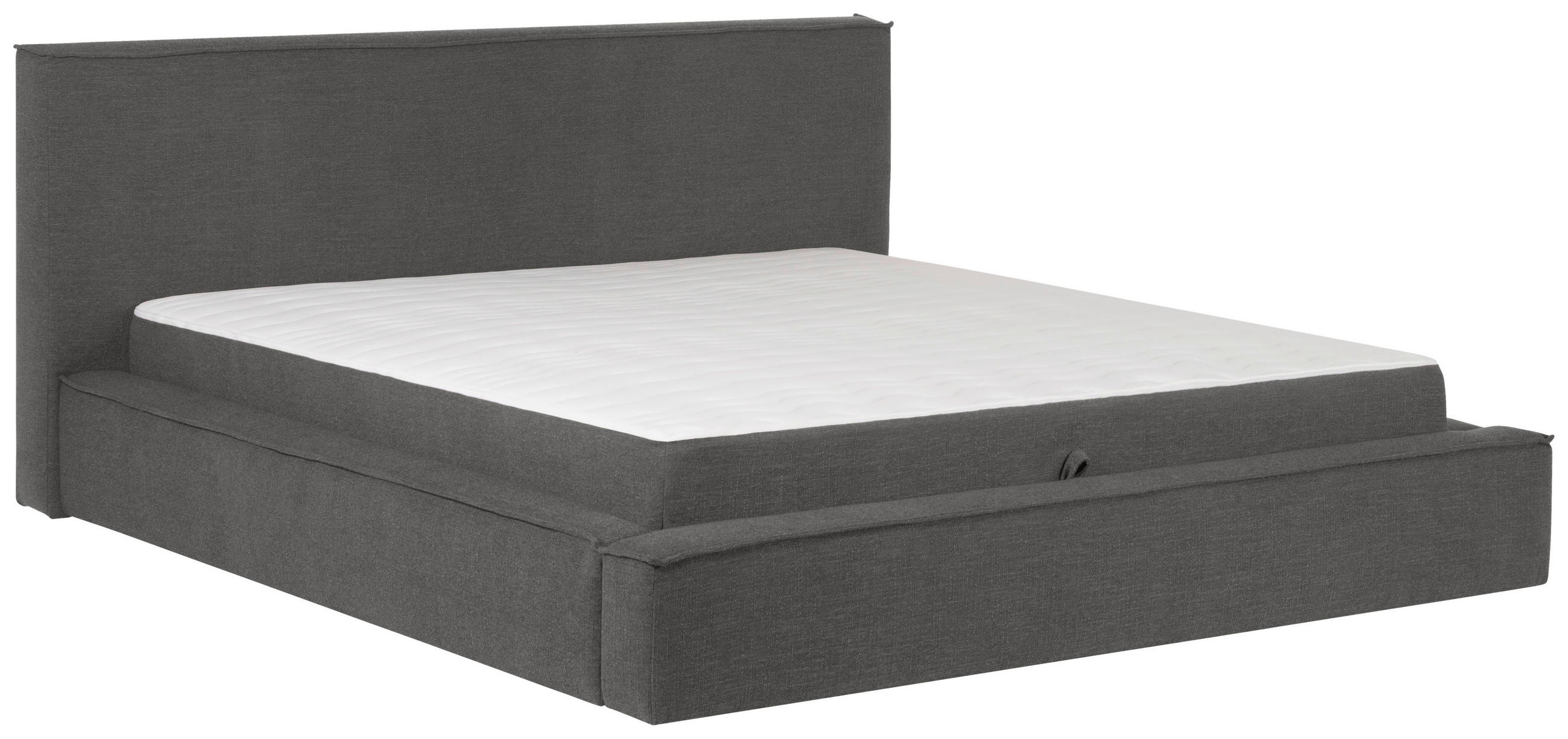 KONTINENTALSÄNG 180/200 cm  i grå  - svart/grå, Klassisk, trä/textil (180/200cm) - Visionight