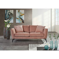 2-SITS SOFFA i textil gammelrosa  - svart/gammelrosa, Klassisk, metall/textil (190/70/98cm) - Best Price