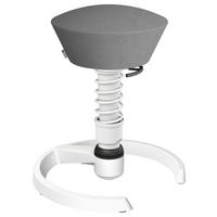 BÜROHOCKER Mikrofaser Grau, Weiß  - Weiß/Grau, Basics, Textil/Metall (55/45,66/55cm) - Aeris