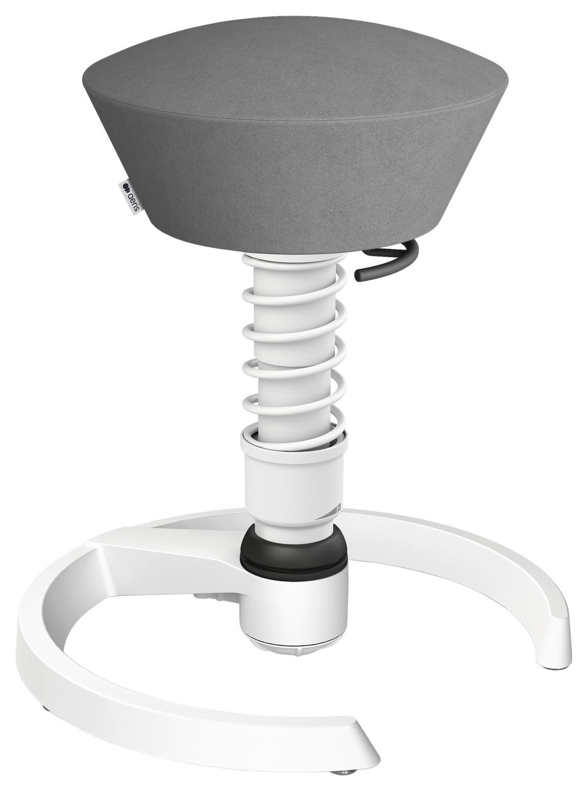 BÜROHOCKER Mikrofaser Grau, Weiß  - Weiß/Grau, Basics, Textil/Metall (55/45,66/55cm) - Aeris