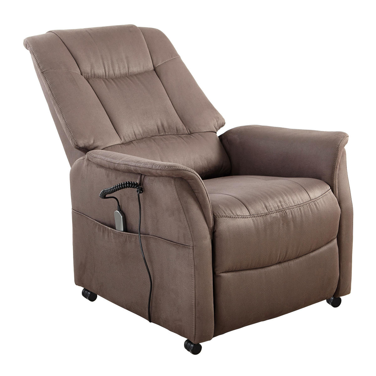 FERNSEHSESSEL  mit Relaxfunktion, Aufstehhilfe Mikrofaser Grau  - Graubraun/Schwarz, KONVENTIONELL, Kunststoff/Textil (77/85-109/87-158cm) - Cantus