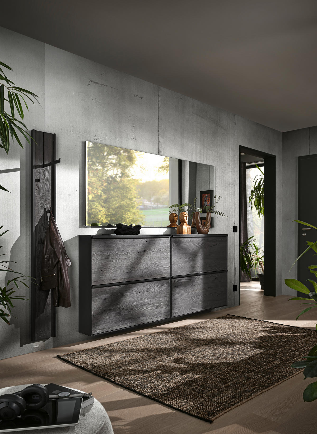 HÄNGESCHUHSCHRANK LENYA GARDEROBEN  in 98/88/20 cm  - Anthrazit/Schwarz, Design, Holz/Metall (98/88/20cm) - Johann Jakob