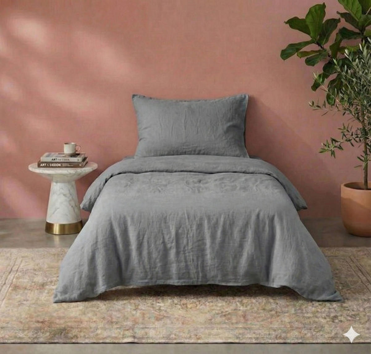 BETTWÄSCHE LEINEN 135/200 cm  - Grau, Basics, Textil (135/200cm)