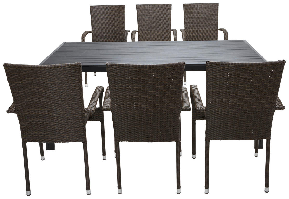 STOLICA VRTNA  sivo-smeđa  metal, plastika      - sivo-smeđa/tamno smeđa, Moderno, metal/plastika (64/87/56cm) - Ambia Garden