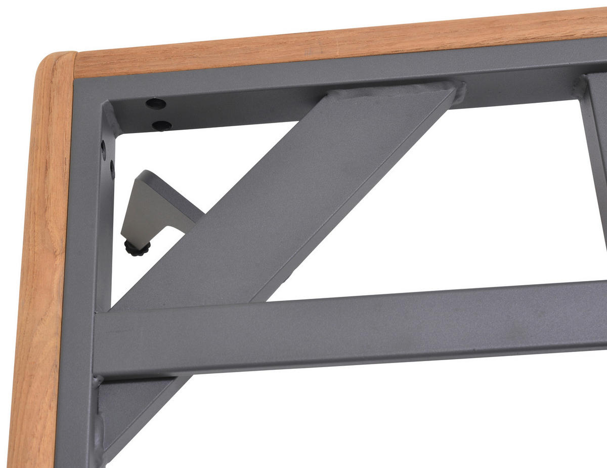 LOUNGEGARNITUR 150/280 cm Aluminium, Stahl  - Greige/Dunkelgrau, Design, Textil/Metall (150/280cm) - Amatio