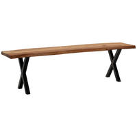 SITTBÄNK i trä akaciefärgad  - svart/akaciefärgad, Modern, metall/trä (160/45,5/40cm) - MID.YOU