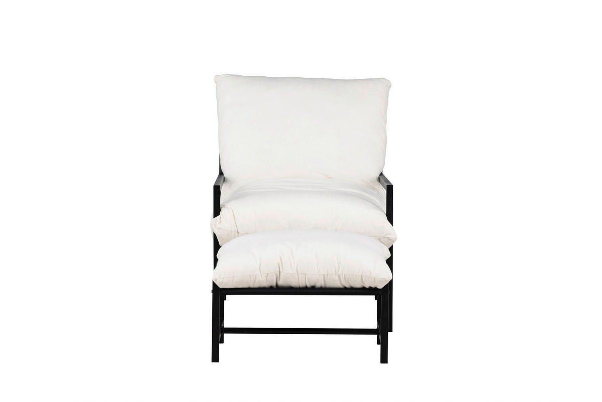 LOUNGESESSEL  - Schwarz/Weiß, MODERN, Textil/Metall (70/68/86cm) - Gardenson