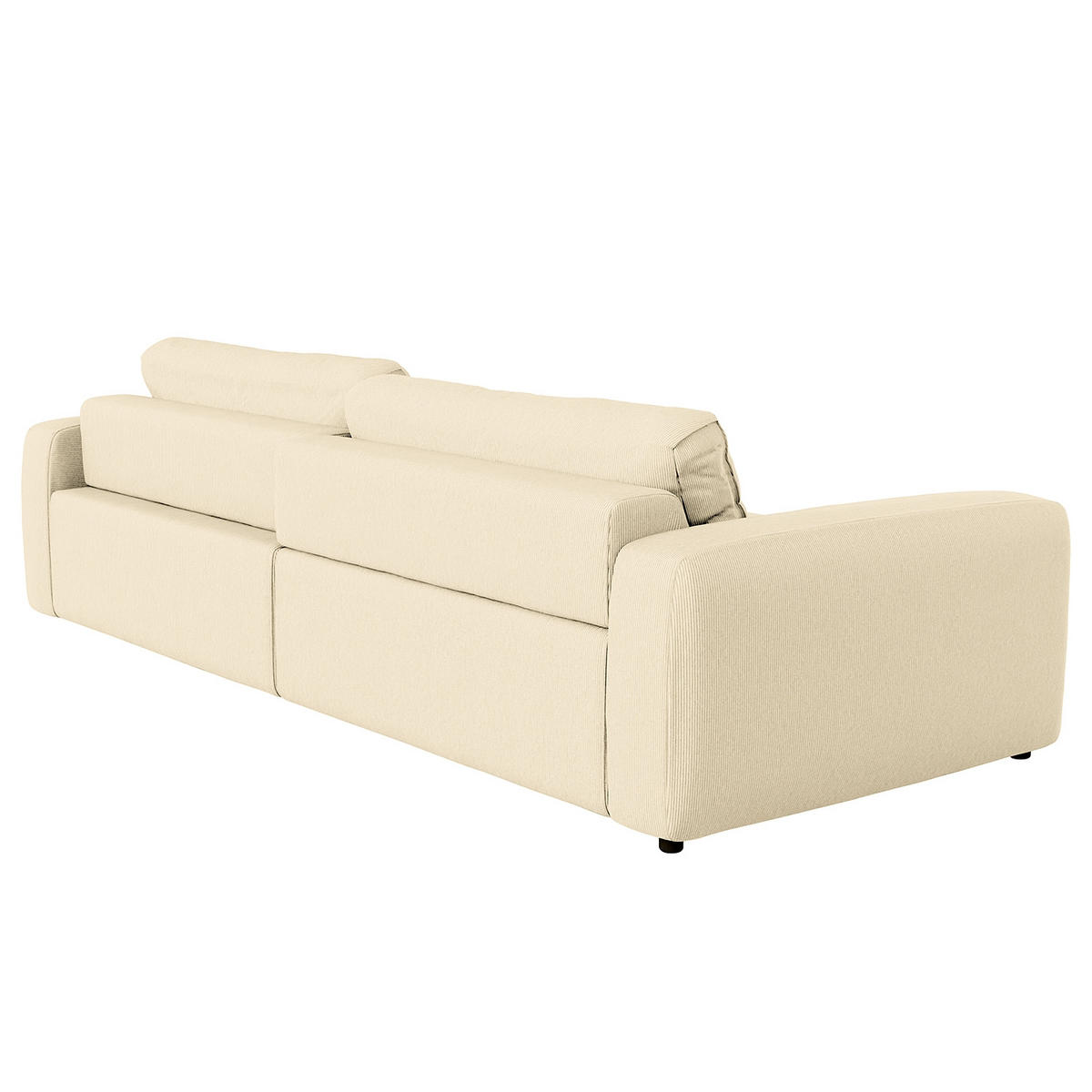 BIGSOFA in Cord Weiss  - Weiss/Schwarz, Modern, Kunststoff/Textil (264/84/125cm) - Trendmanufaktur