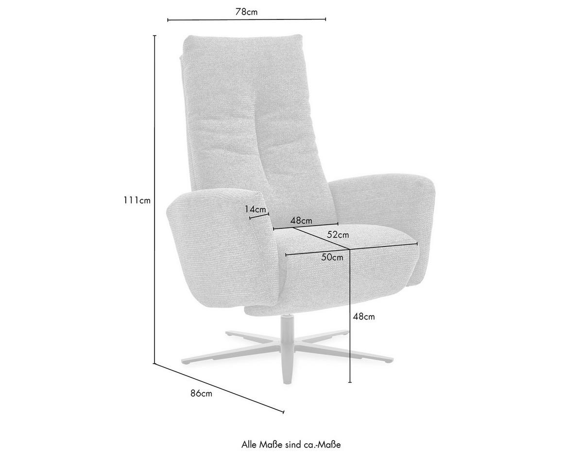 RELAXSESSEL Chenille Relaxfunktion, Kopfteilverstellung, Rücken echt    - Schwarz/Grün, KONVENTIONELL, Textil/Metall (78/111/86cm) - Valdera