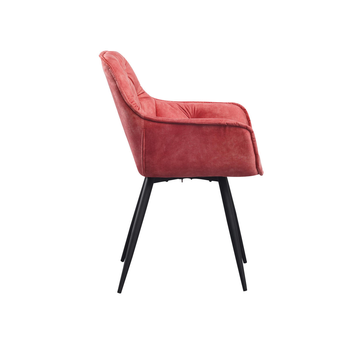 ARMLEHNSTUHL-SET 2 Stück  Samt  - Pink/Schwarz, MODERN, Textil/Metall (54/86/53cm) - MID.YOU