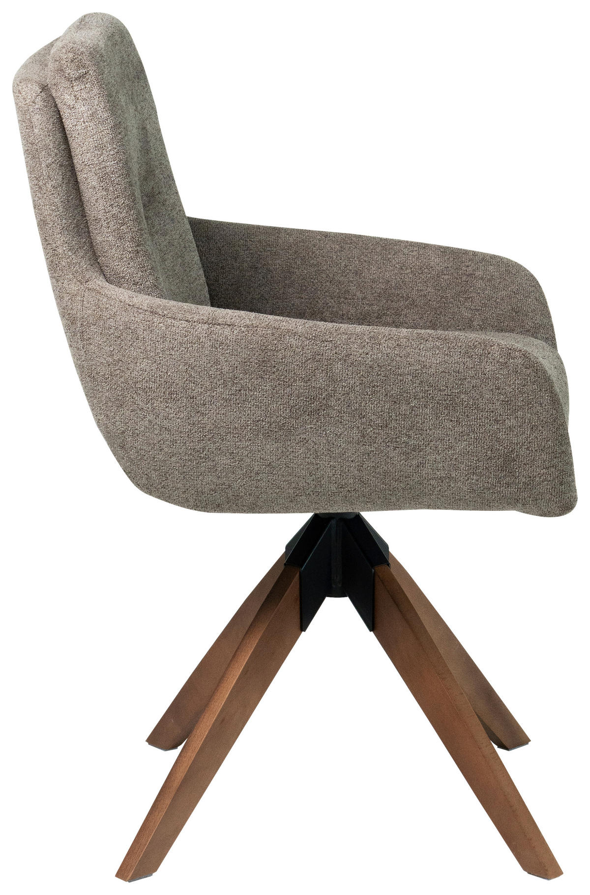 STOLICA S NASLONOM ZA RUKE  smeđa, boje oraha  drvo, metal, tekstil      - boje oraha/smeđa, Moderno, drvo/metal (59/91/64cm) - Livetastic