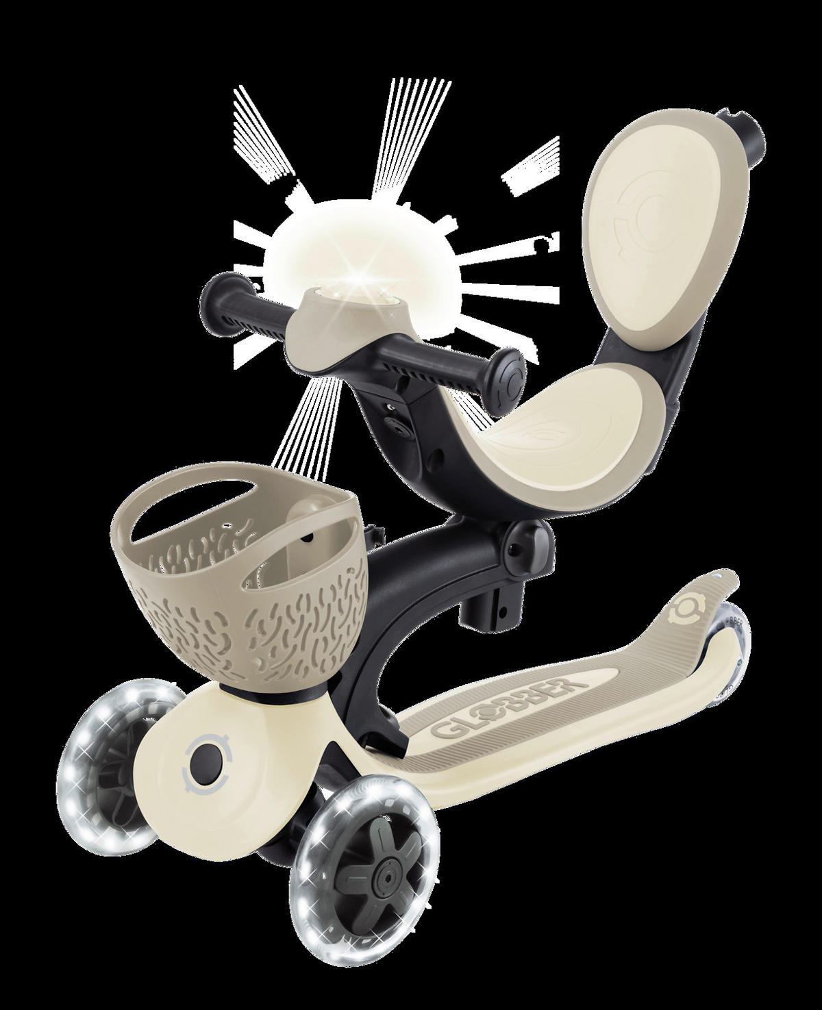 DREIRAD GO-UP BABY 360 LIGHTS  - Taupe, Basics, Kunststoff (75/29,5/102,5cm) - GLOBBER