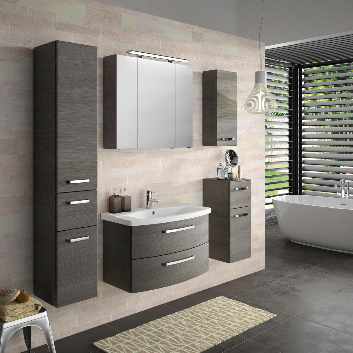 UNTERSCHRANK 30/73/33 cm   - Chromfarben/Graphitfarben, KONVENTIONELL, Glas/Holzwerkstoff (30/73/33cm) - Sadena