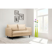 2-SITZER-SOFA JULI in Samt Beige  - Beige/Schwarz, Design, Holz/Textil (138/86/100cm) - P & B