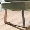 ECKBANK 173/235 cm Webstoff Grün, Schwarz, Eichefarben Eiche massiv Holz, Metall   - Eichefarben/Schwarz, KONVENTIONELL, Holz/Textil (173/235cm) - Voleo