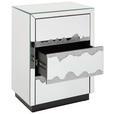 NACHTSCHRANK 45/60/30 cm  - Silberfarben/Schwarz, Trend, Glas/Holzwerkstoff (45/60/30cm) - Xora