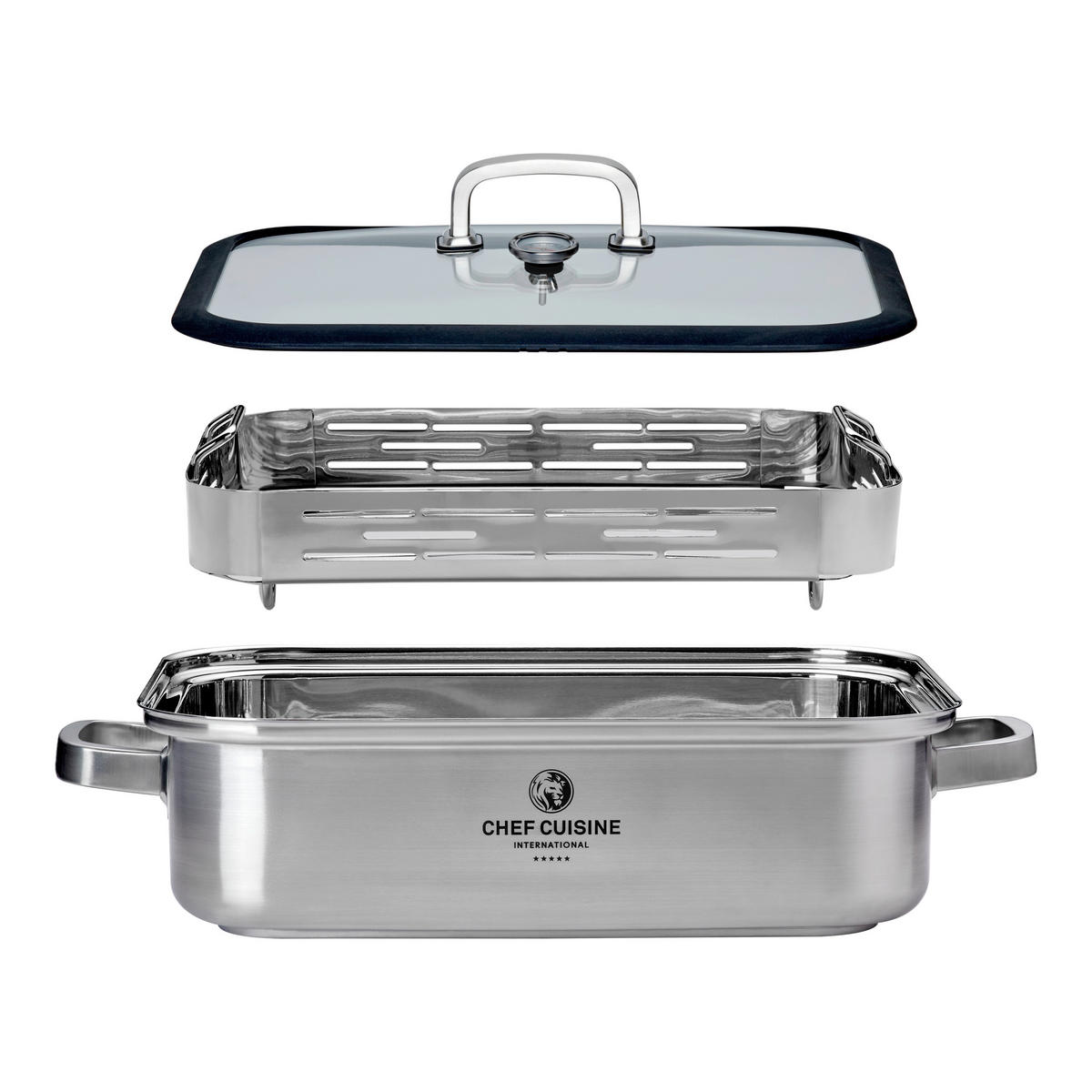 GUSSTOPF - Edelstahlfarben/Transparent, Basics, Glas/Kunststoff (50.5/32/15.5cm) - CHEF CUISINE