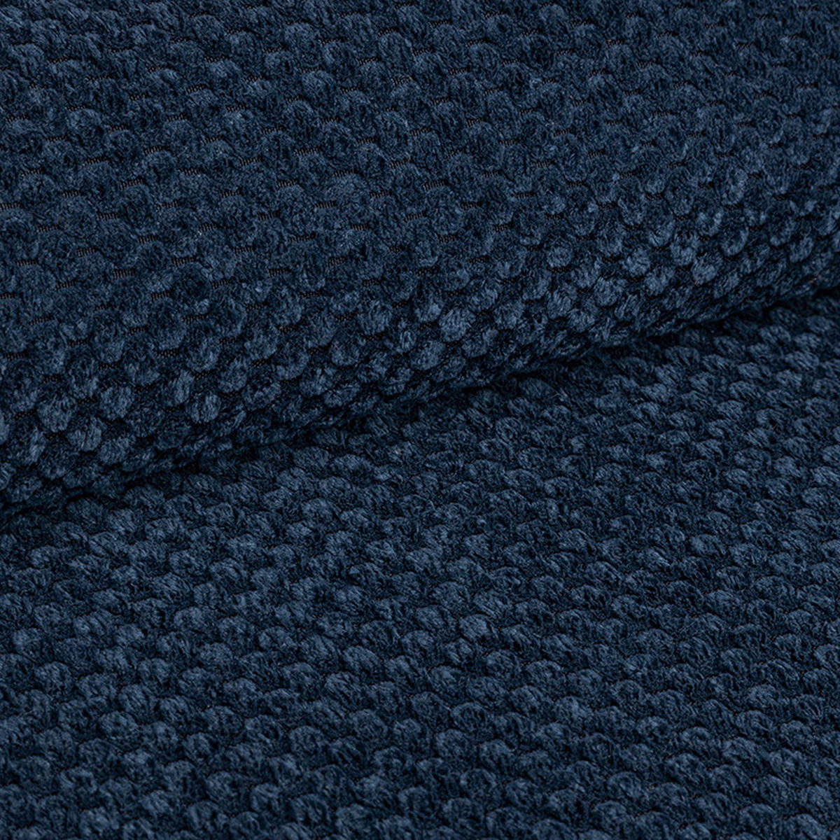 HOCKER in Textil Blau  - Blau/Schwarz, Design, Textil/Metall (57/46/57cm) - MID.YOU