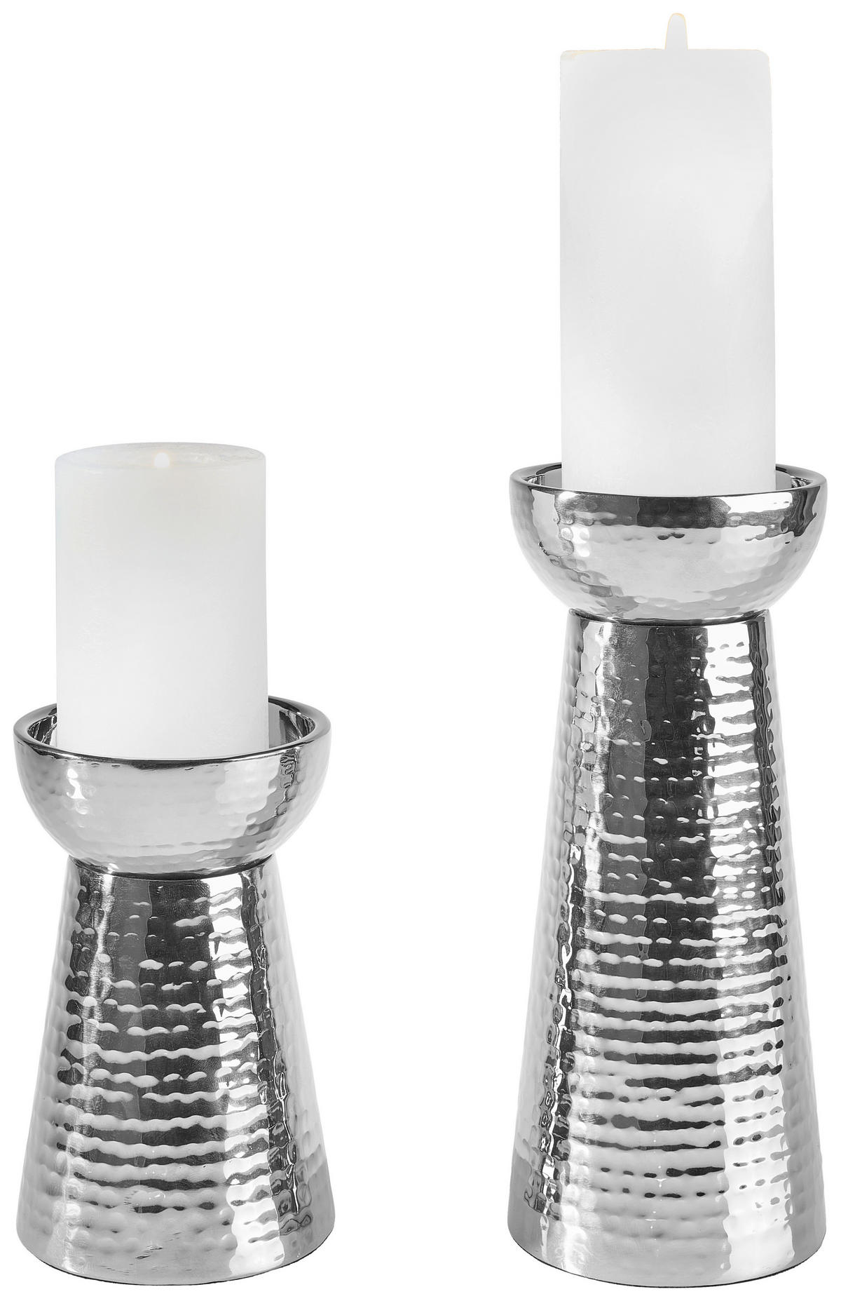 KERZENHALTER - Silberfarben, Design, Metall (10/15cm) - Ambia Home