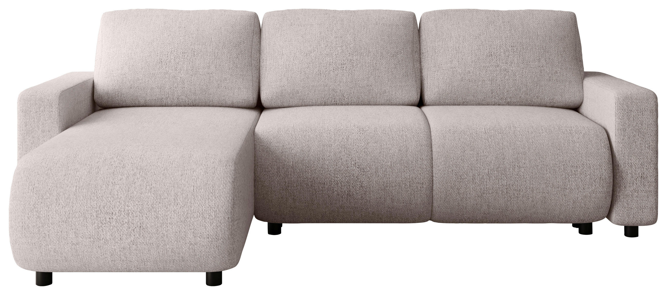 ECKSOFA  in Webstoff Beige  - Beige/Schwarz, MODERN, Kunststoff/Textil (150/240cm) - Xora