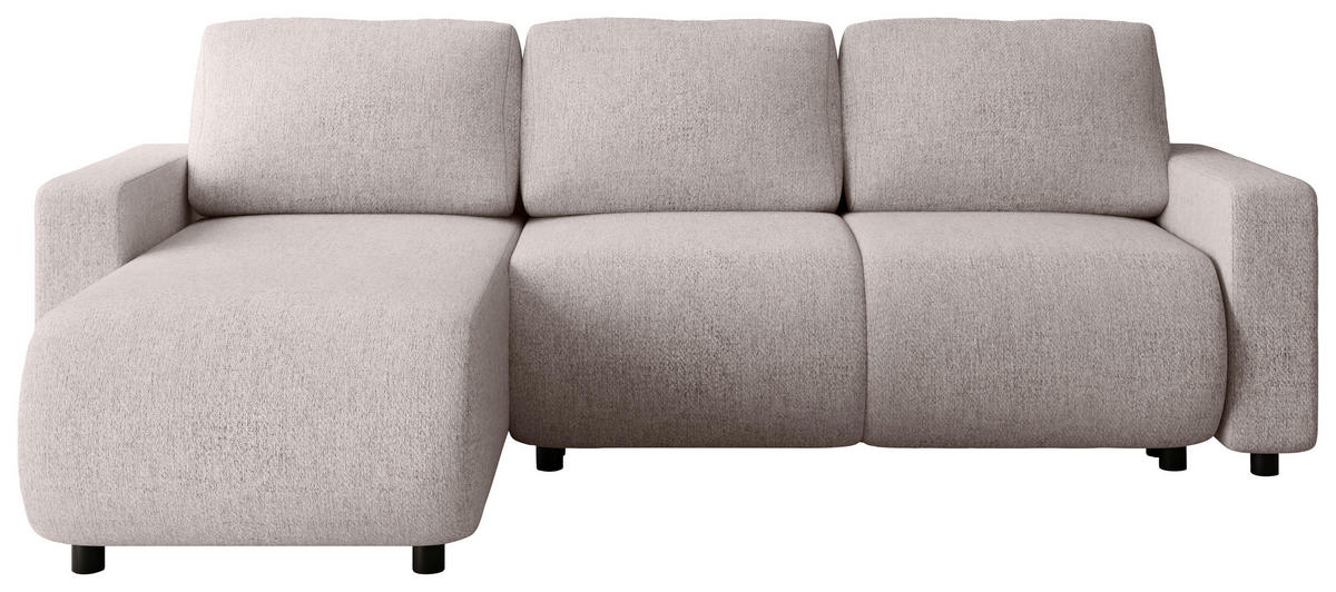 ECKSOFA Beige Webstoff  - Beige/Schwarz, MODERN, Kunststoff/Textil (150/240cm) - Xora