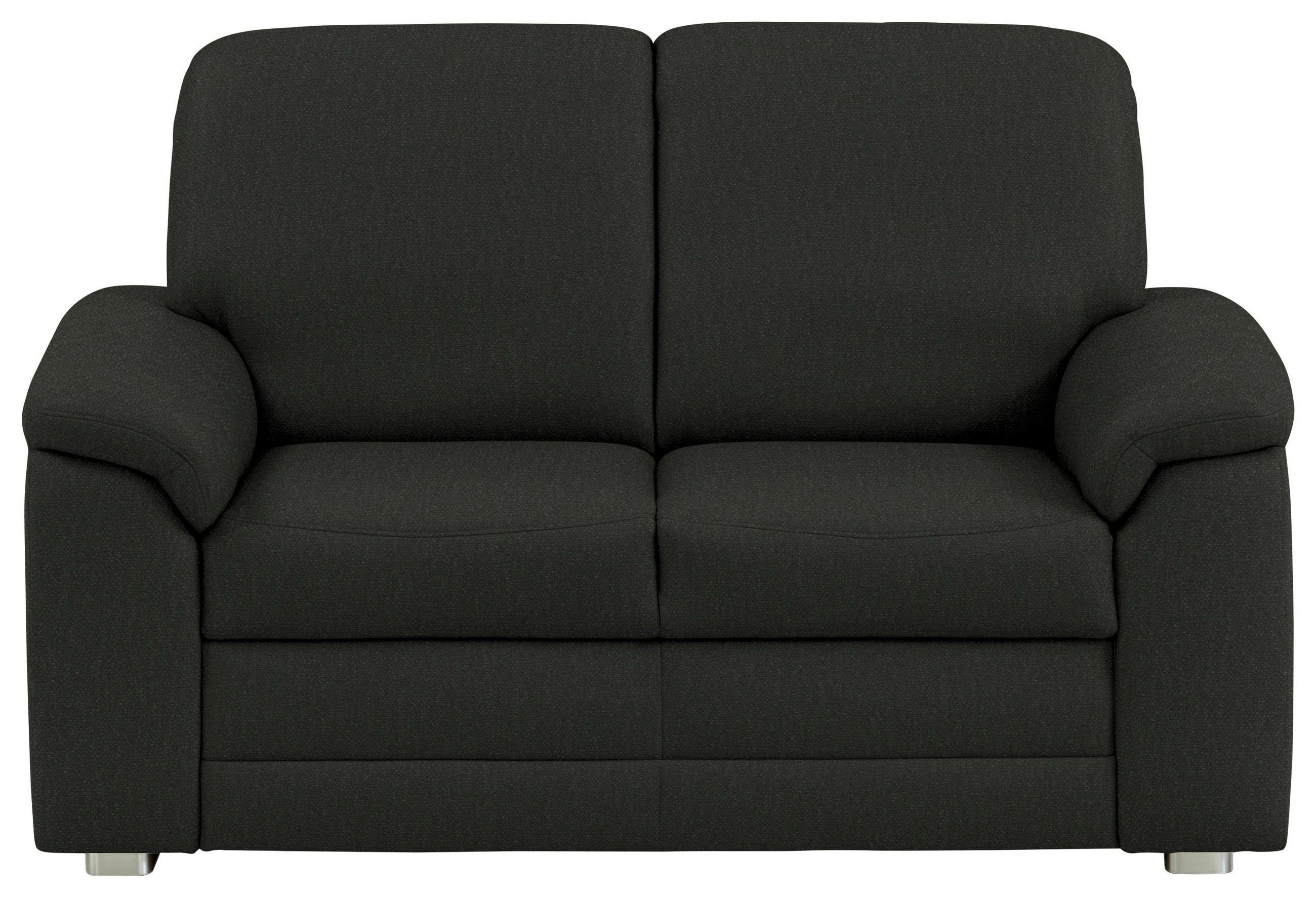 2-SITZER-SOFA Chenille Anthrazit  - Anthrazit/Alufarben, Konventionell, Textil/Metall (156/96/89cm) - Beldomo Comfort