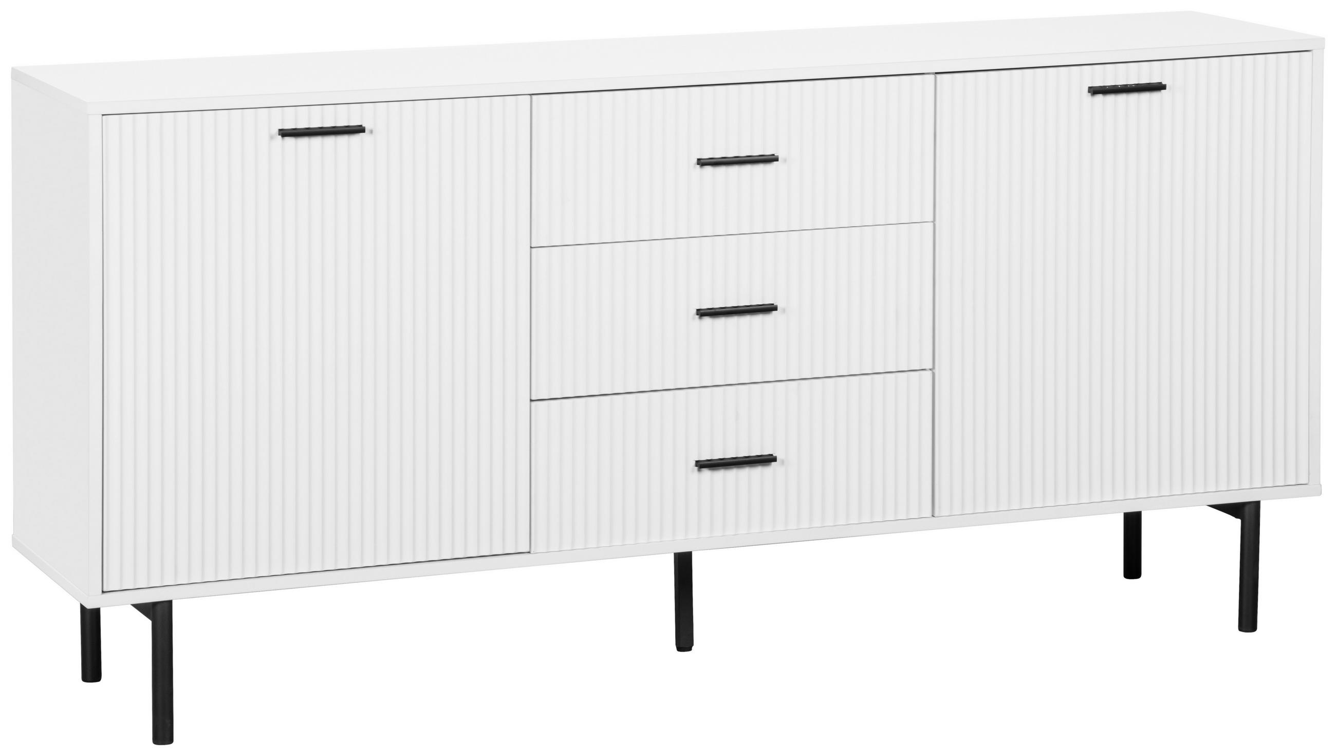 SIDEBOARD  in 165/80/40 cm  - Schwarz/Weiß, Design, Holzwerkstoff/Metall (165/80/40cm) - MID.YOU