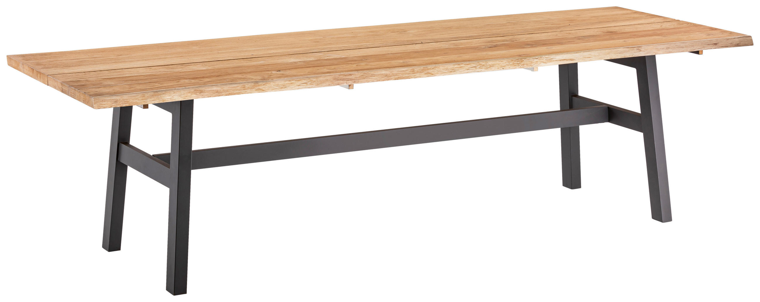 GARTENTISCH 280/95/76 cm  - Anthrazit/Teakfarben, Design, Holz/Metall (280/95/76cm)