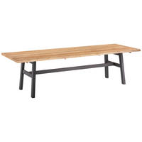 GARTENTISCH 280/95/76 cm Metall, Holz rechteckig  - Anthrazit/Teakfarben, Design, Holz/Metall (280/95/76cm)