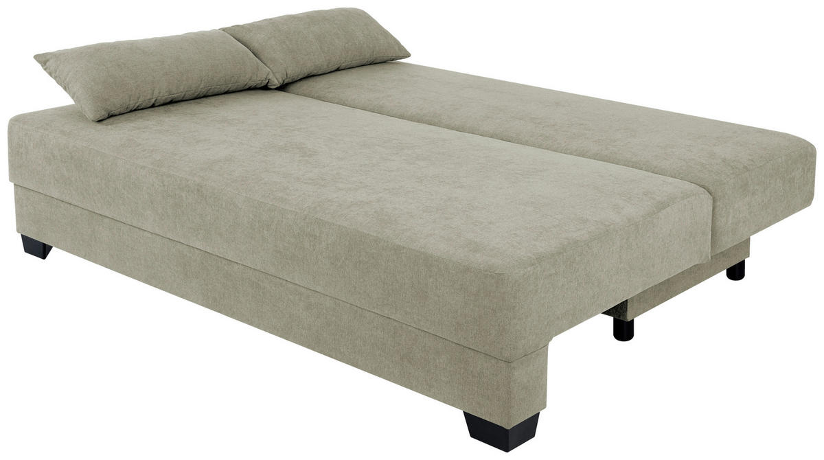 SCHLAFSOFA  mit Webstoff Beige  - Beige/Schwarz, Design, Kunststoff/Textil (200/90/110cm) - P & B