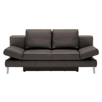 SCHLAFSOFA Echtleder Dunkelbraun  - Chromfarben/Dunkelbraun, Design, Leder/Metall (200/85/90cm) - Novel