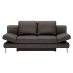 SCHLAFSOFA  in Echtleder Dunkelbraun  - Chromfarben/Dunkelbraun, Design, Leder/Metall (200/85/90cm) - Novel