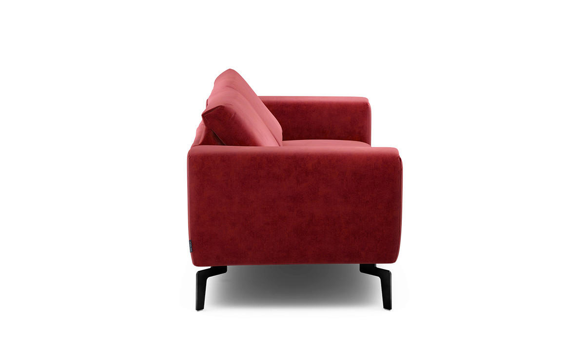 2-SITZER-SOFA Samt Rot  - Rot/Schwarz, Design, Textil/Metall (180/86/86-94cm) - SENSOO