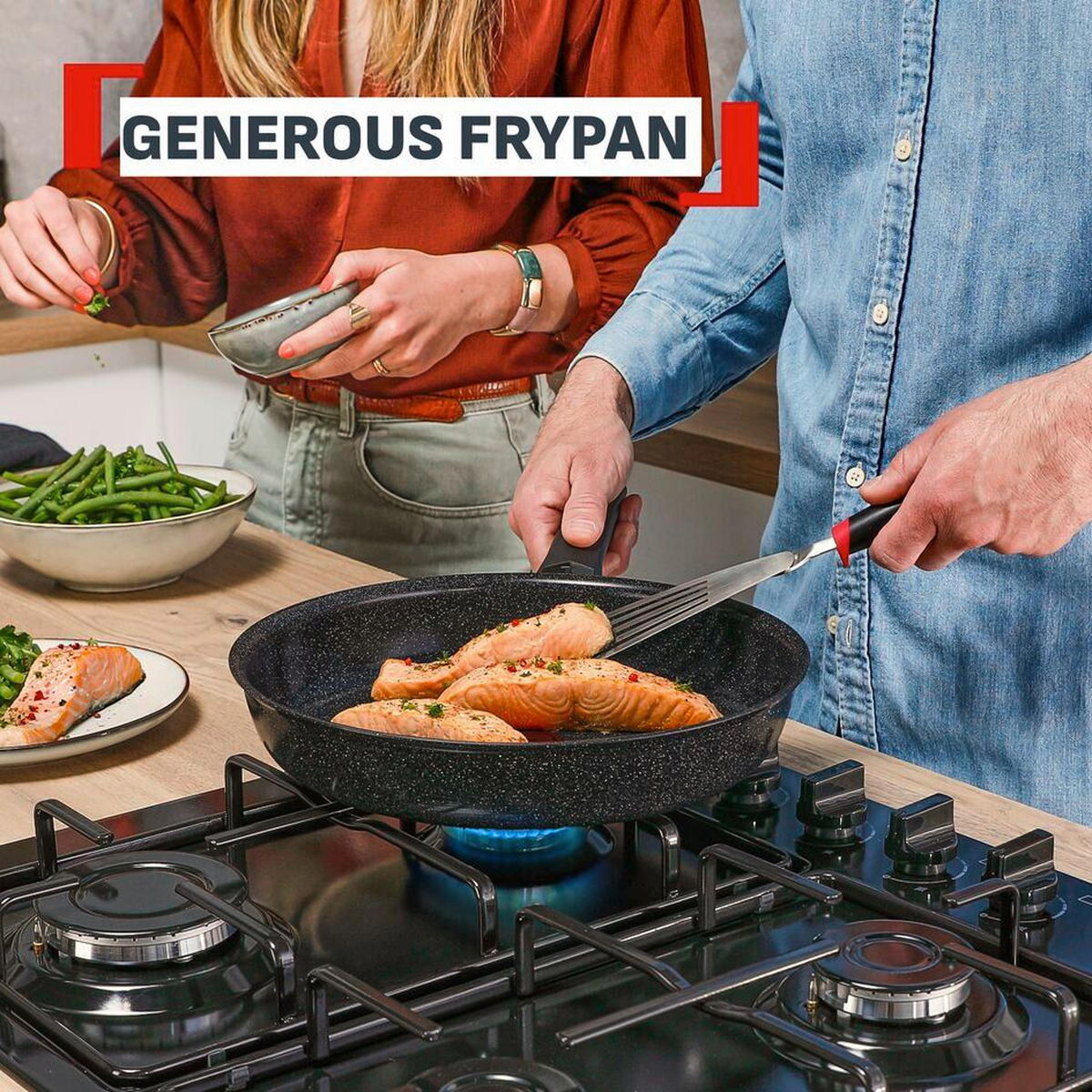 PONEV ZA PEČENJE Expertise 20 cm keramična prevleka  - črna, Basics, kovina (20cm) - Tefal